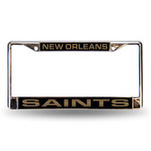 New Orleans Saints Black Laser Chrome Frame