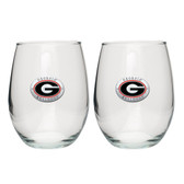 Georgia Bulldogs Stemless Wine Glass (Set of 2)
