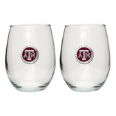 Texas A&M Aggies Stemless Wine Glass (Set of 2)