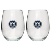 Auburn Tigers Stemless Wine Glass (Set of 2)