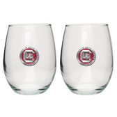 South Carolina Gamecocks Stemless Wine Glass (Set of 2)