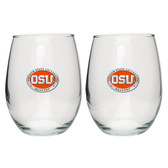 Oregon State Beavers Stemless Wine Glass (Set of 2)