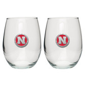 Nebraska Cornhuskers Stemless Wine Glass (Set of 2)