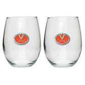 Virginia Cavaliers Stemless Wine Glass (Set of 2)