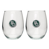 Baylor Bears Stemless Wine Glass (Set of 2)