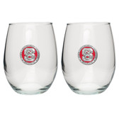 North Carolina State Wolfpack Stemless Wine Glass (Set of 2)