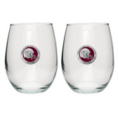 Texas A&M Aggies Helmet Logo Stemless Wine Glass (Set of 2)