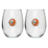 Oklahoma State Cowboys Helmet Logo Stemless Wine Glass (Set of 2)
