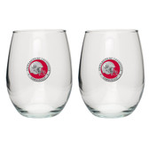 Louisville Cardinals Helmet Logo Stemless Wine Glass (Set of 2)