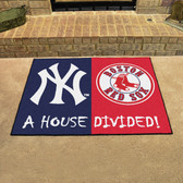 New York Yankees - Boston Red Sox House Divided Rugs 33.75"x42.5"
