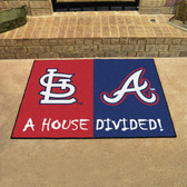 Cardinals - Braves Divided Rugs 33.75"x42.5"