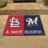Cardinals - Brewers Divided Rugs 33.75"x42.5"
