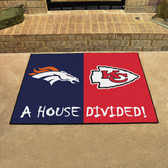 Denver Broncos/Kansas City Chiefs House Divided Rugs 33.75"x42.5"