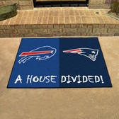 New England Patriots/Buffalo Bills House Divided Rugs 33.75"x42.5"