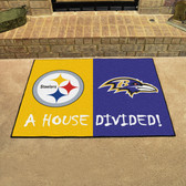 Pittsburgh Steelers - Baltimore Ravens House Divided Rugs 33.75"x42.5"