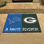 Detroit Lions - Green Bay Packers House Divided Rugs 33.75"x42.5"