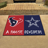 Houston Texans - Dallas Cowboys House Divided Rugs 33.75"x42.5"