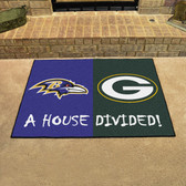 Baltimore Ravens - Green Bay Packers House Divided Rugs 33.75"x42.5"