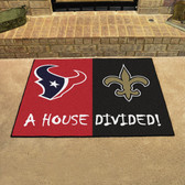 NFL- Houston Texans - New Orleans Saints House Divided Rugs 33.75"x42.5"