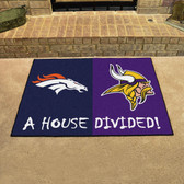 Denver Broncos/Minnesota Vikings House Divided Rugs 33.75"x42.5"
