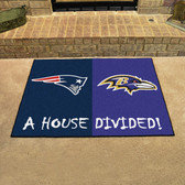 NFL Patriots / Ravens House Divided Rug 33.75"x42.5"
