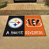 Pittsburgh Steelers/Cincinnati Bengals House Divided Rugs 33.75"x42.5"