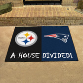 Pittsburgh Steelers/New England Patriots House Divided Rugs 33.75"x42.5"
