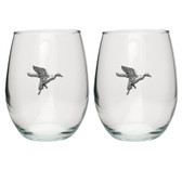 Pintail Duck Stemless Wine Glass (Set of 2)