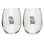 Mountain Goat Stemless Wine Glass (Set of 2)