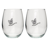Canadian Goose Stemless Wine Glass (Set of 2)