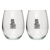 Black Bear Stemless Wine Glass (Set of 2)