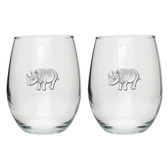 Rhino Stemless Wine Glass (Set of 2)