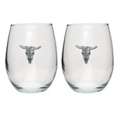 Longhorn Stemless Wine Glass (Set of 2)
