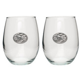 Motorcycle Stemless Wine Glass (Set of 2)