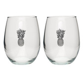 Pineapple Stemless Wine Glass (Set of 2)