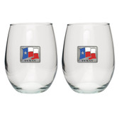 Texas Flag Stemless Wine Glass (Set of 2)