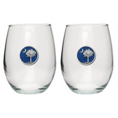 South Carolina Palmetto Stemless Wine Glass (Set of 2)