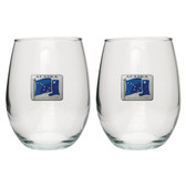 Alaska Flag Stemless Wine Glass (Set of 2)