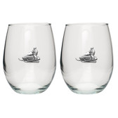 Snowmobile Stemless Wine Glass (Set of 2)