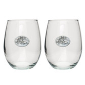 Skier Stemless Wine Glass (Set of 2)