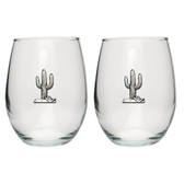 Saguaro Cactus Stemless Wine Glass (Set of 2)
