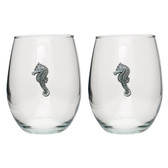 Sea Horse Stemless Wine Glass (Set of 2)