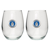 Air Force Stemless Wine Glass (Set of 2)