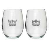 Crown Stemless Wine Glass (Set of 2)