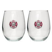 Fire Fighter Stemless Wine Glass (Set of 2)