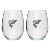 Trout Stemless Wine Glass (Set of 2)