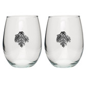 Oak Leaf Stemless Wine Glass (Set of 2)