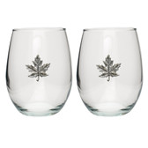 Maple Leaf Stemless Wine Glass (Set of 2)