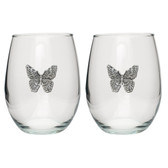 Butterfly Stemless Wine Glass (Set of 2)