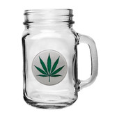 Marijuana Leaf Mason Jar Mug
